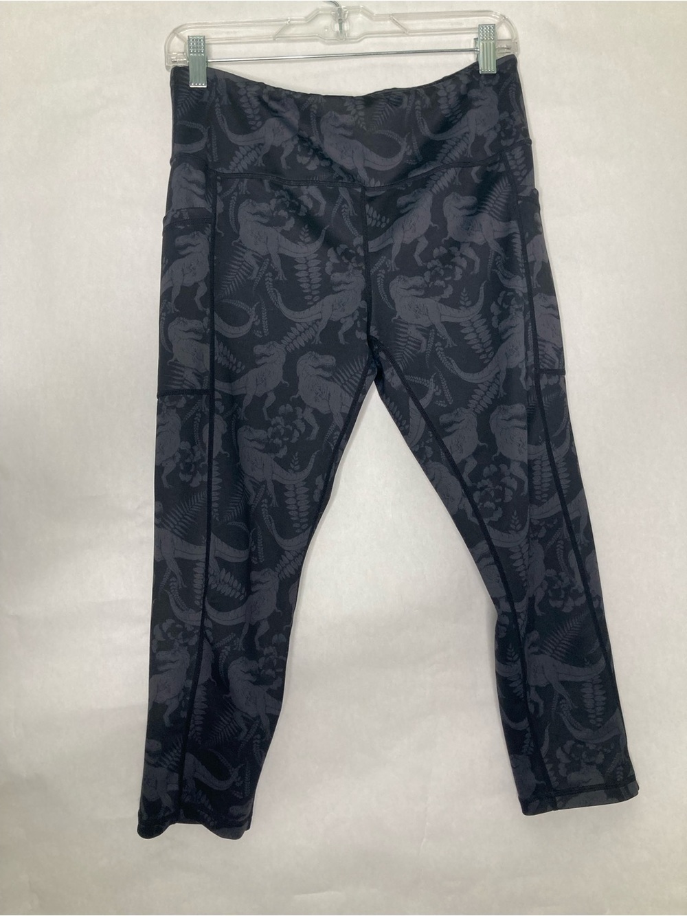 Constantly Varied Gear High Rise Leggings Capri T-Rex Black Pockets Large L CVG - Picture 3 of 4